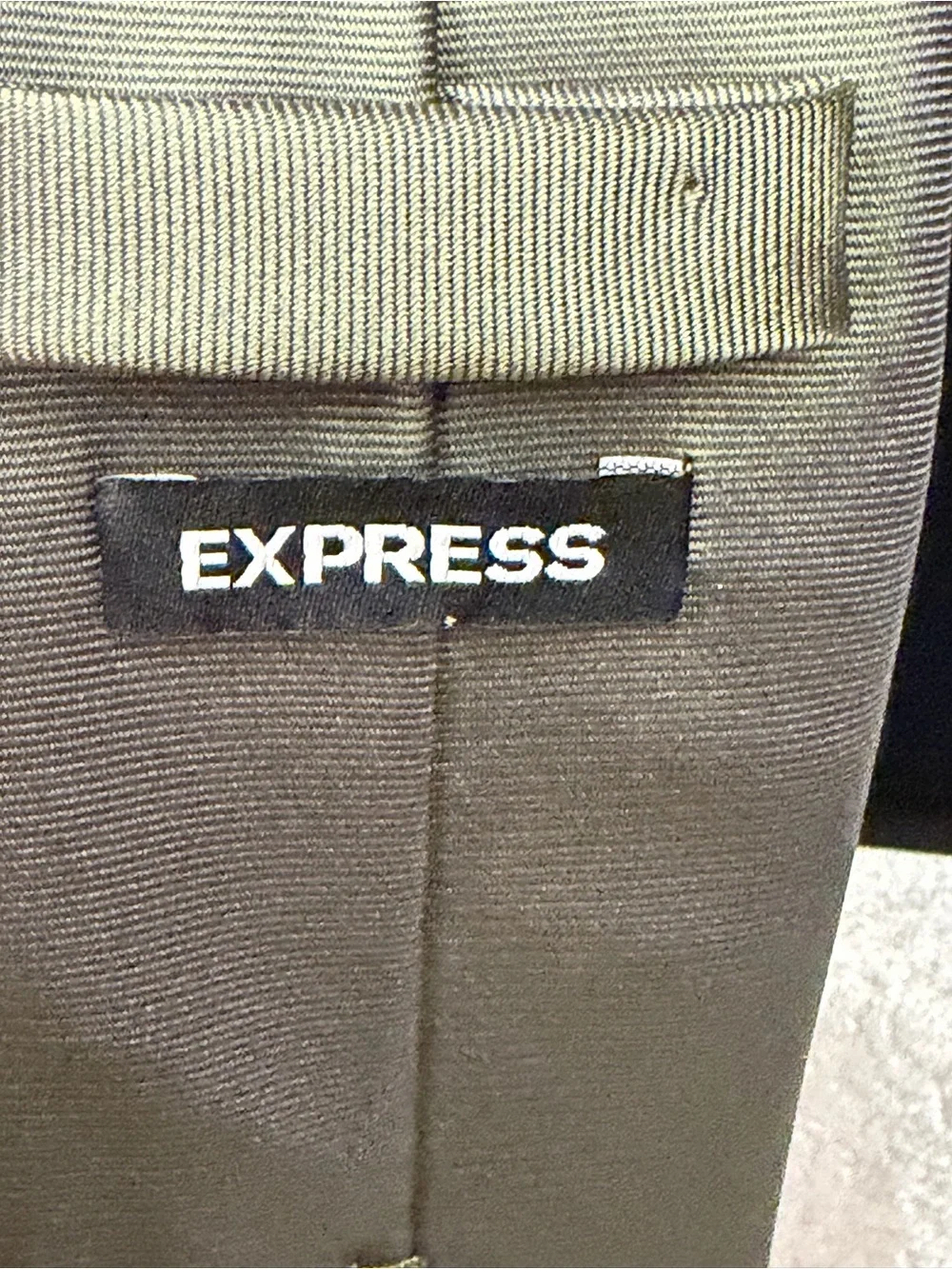 Express Olive Green Satin Tie with Rhinestone Accents